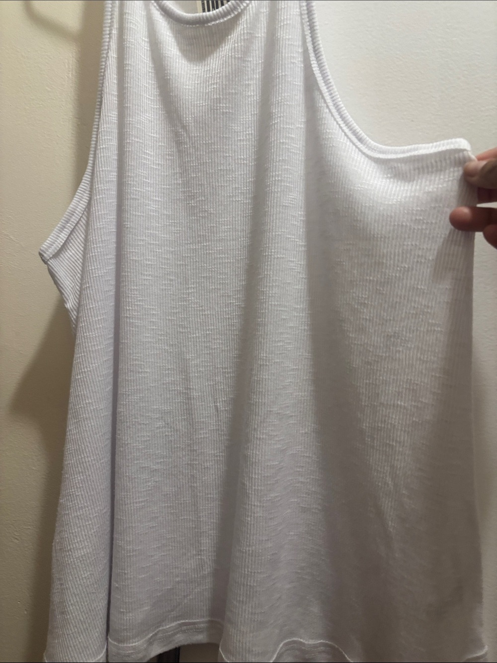 Free People White Ribbed Muscle Tank